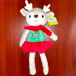NWT Spark “My 1st Christmas” Stuffed Interactive Reindeer Baby Toy